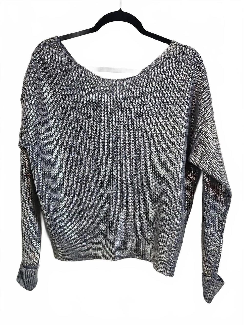 GB Girls Gianni Bini Gold Wool Blend Sweater With Criss Cross Back Size M